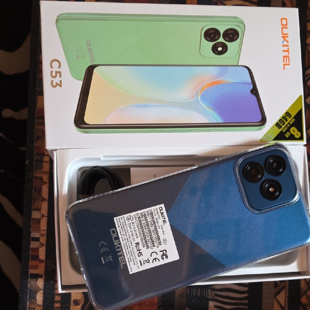 Blue and Green Dual-Camera Smartphone with Glossy Finish